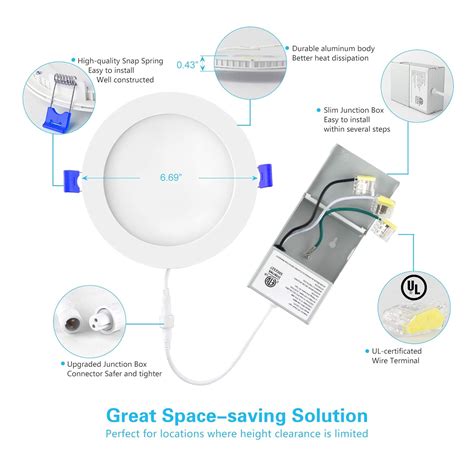 12w 6 ultra-thin recessed ceiling light with junction box|6 inch recessed led lights.